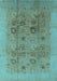 Machine Washable Oriental Light Blue Industrial Rug, wshurb3019lblu