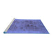 Sideview of Machine Washable Oriental Blue Industrial Rug, wshurb3019blu