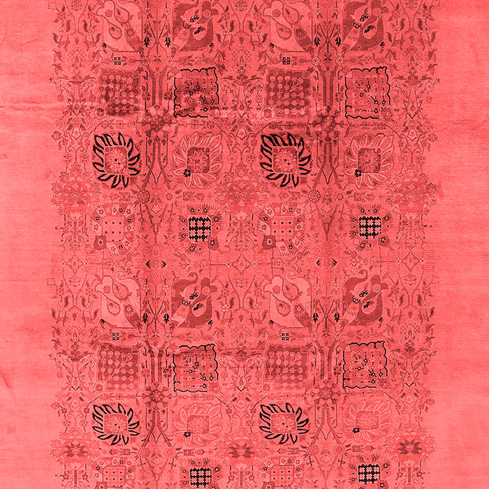 Machine Washable Oriental Red Industrial Rug, wshurb3019red