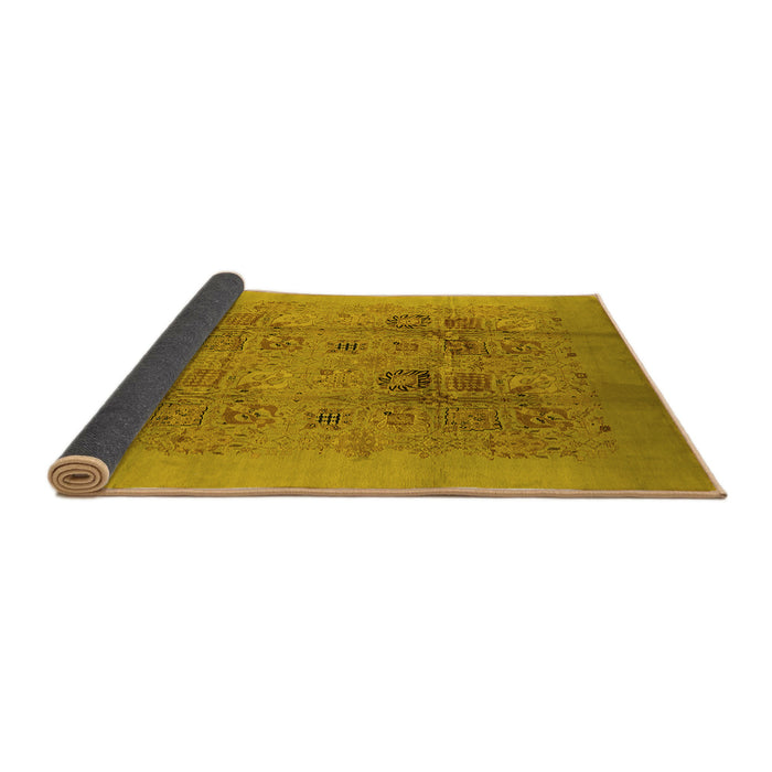 Sideview of Oriental Yellow Industrial Rug, urb3019yw