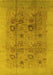 Machine Washable Oriental Yellow Industrial Rug, wshurb3019yw