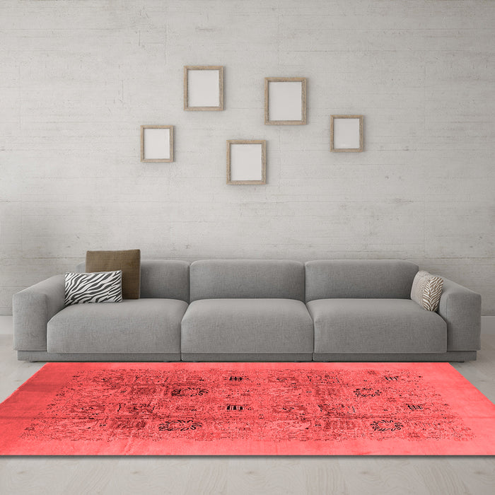 Industrial Red Washable Rugs