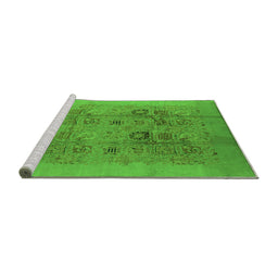 Sideview of Machine Washable Oriental Green Industrial Area Rugs, wshurb3019grn