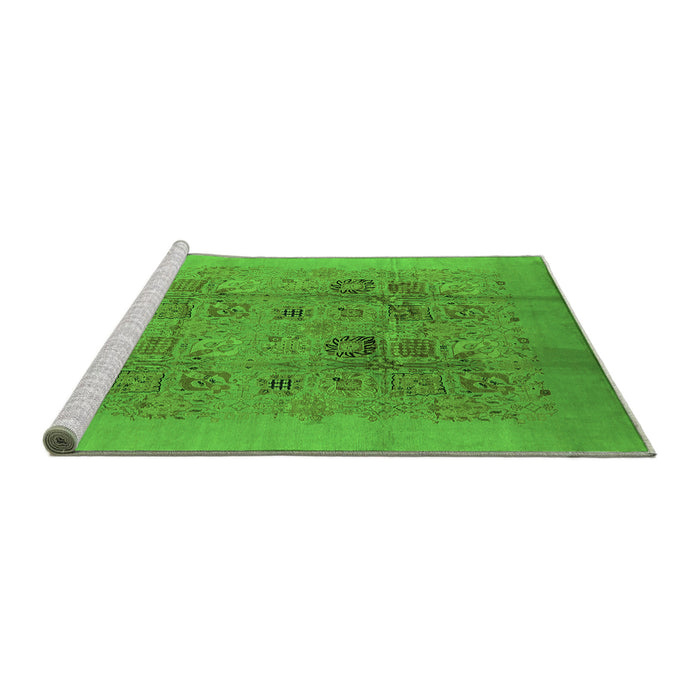 Sideview of Machine Washable Oriental Green Industrial Area Rugs, wshurb3019grn