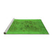 Sideview of Machine Washable Oriental Green Industrial Area Rugs, wshurb3019grn