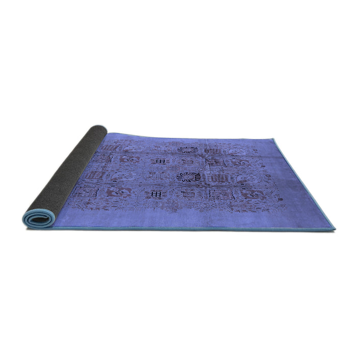 Sideview of Oriental Blue Industrial Rug, urb3019blu