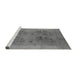 Sideview of Machine Washable Oriental Gray Industrial Rug, wshurb3019gry