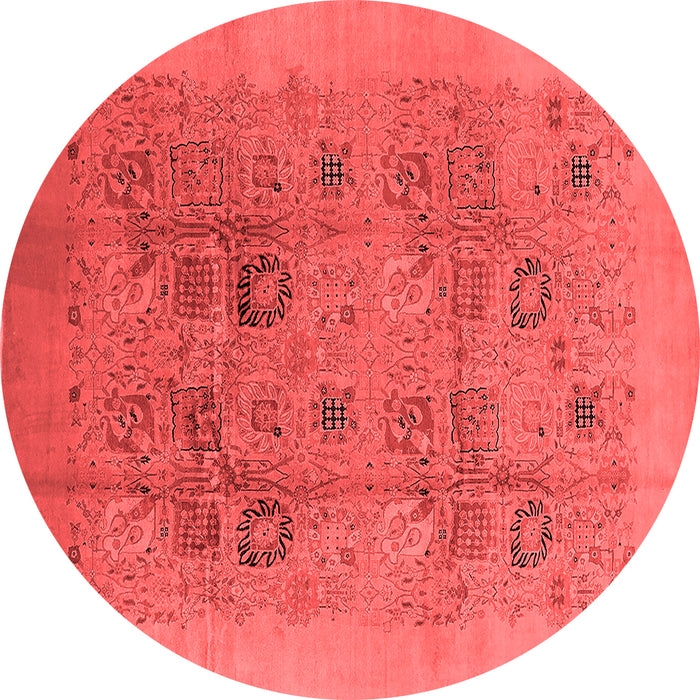 Machine Washable Oriental Red Industrial Rug, wshurb3019red