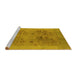 Sideview of Machine Washable Oriental Yellow Industrial Rug, wshurb3019yw