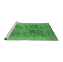 Sideview of Machine Washable Oriental Emerald Green Industrial Area Rugs, wshurb3019emgrn