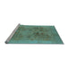 Sideview of Machine Washable Oriental Light Blue Industrial Rug, wshurb3019lblu