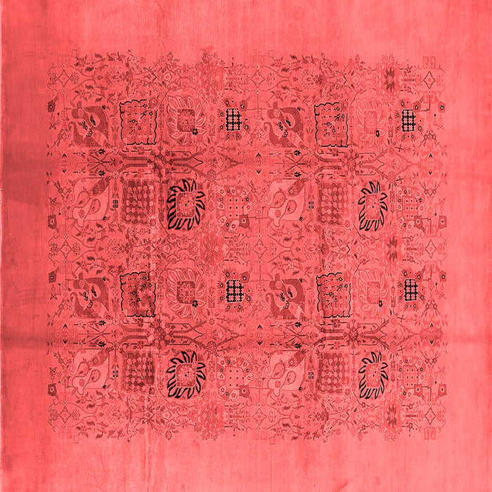 Machine Washable Oriental Red Industrial Rug, wshurb3019red
