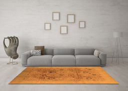 Machine Washable Oriental Orange Industrial Area Rugs in a Living Room, wshurb3019org