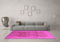 Machine Washable Oriental Pink Industrial Rug, wshurb3019pnk