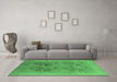 Machine Washable Oriental Emerald Green Industrial Area Rugs in a Living Room,, wshurb3019emgrn