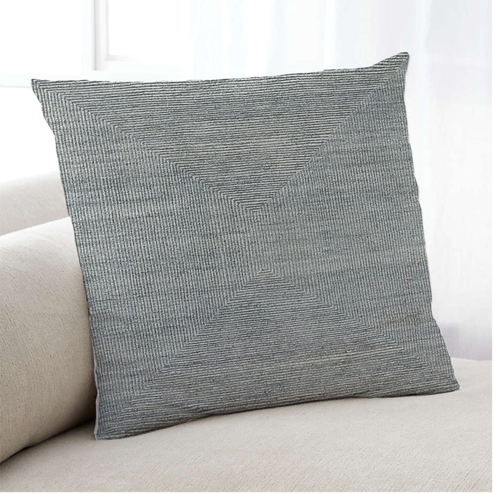Lifestyle Image of Mid-Century Modern Urban Square Silver Gray Throw Pillow, 18 inch by 18 inch, pwurb301