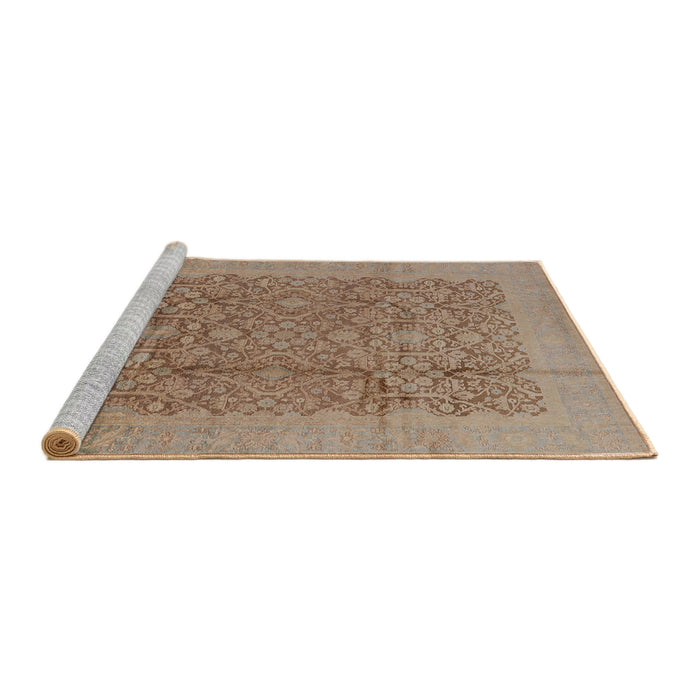 Sideview of Machine Washable Industrial Modern Gold Brown Rug, wshurb3020