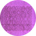 Round Machine Washable Oriental Purple Industrial Area Rugs, wshurb3020pur