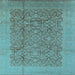 Square Machine Washable Oriental Light Blue Industrial Rug, wshurb3020lblu