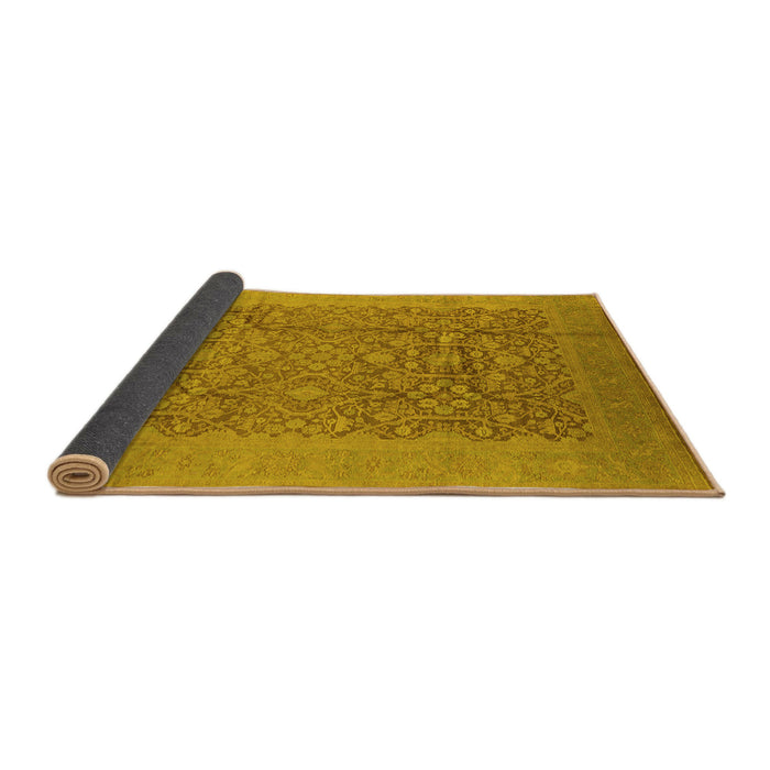 Sideview of Oriental Yellow Industrial Rug, urb3020yw