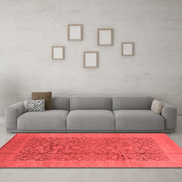 Industrial Red Washable Rugs