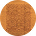 Round Oriental Orange Industrial Rug, urb3020org