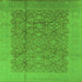 Square Oriental Green Industrial Rug, urb3020grn