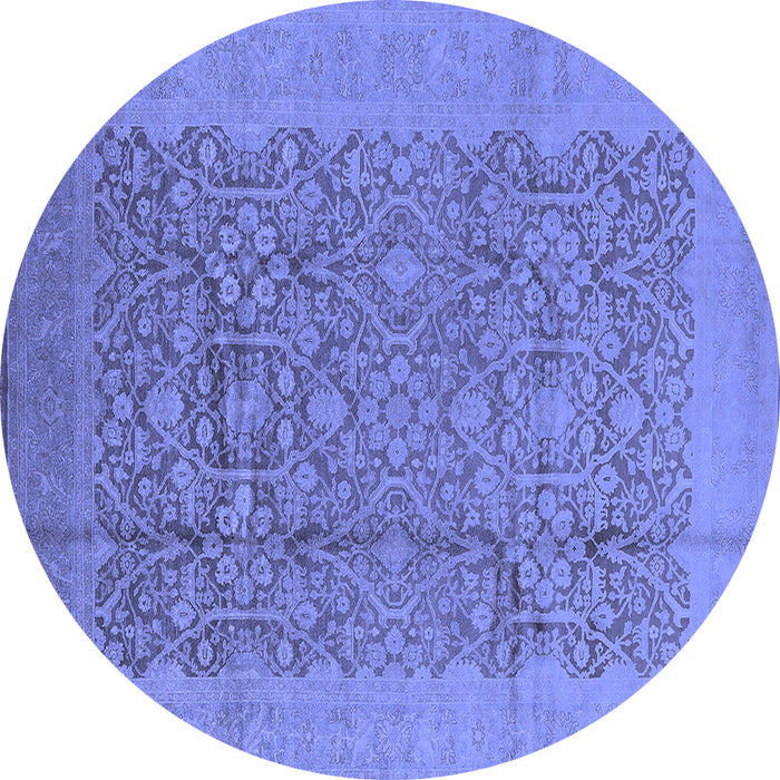 Round Oriental Blue Industrial Rug, urb3020blu