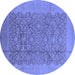 Round Oriental Blue Industrial Rug, urb3020blu