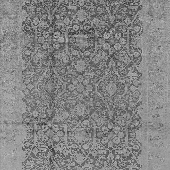 Machine Washable Oriental Gray Industrial Rug, wshurb3020gry