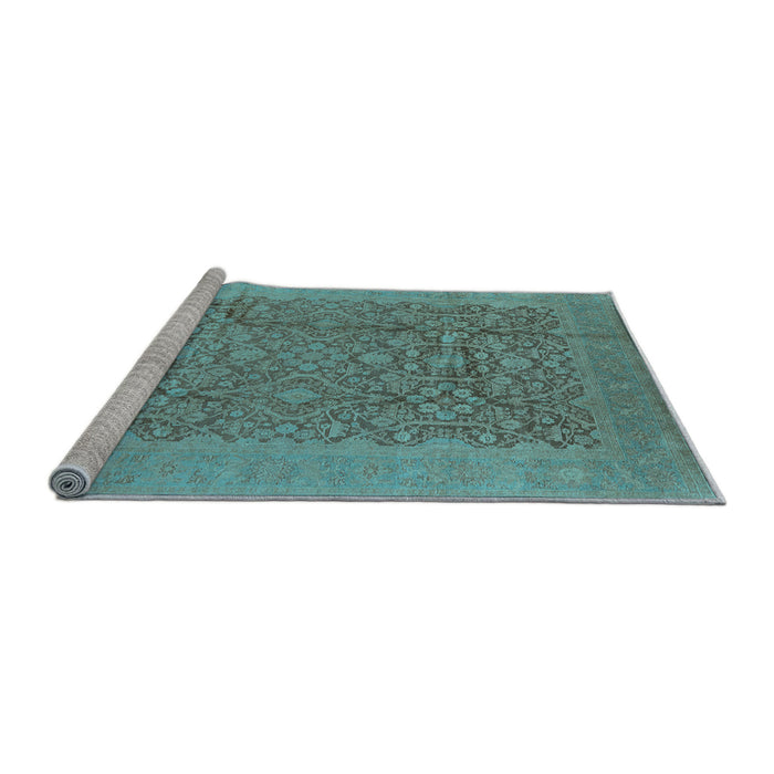 Sideview of Machine Washable Oriental Light Blue Industrial Rug, wshurb3020lblu