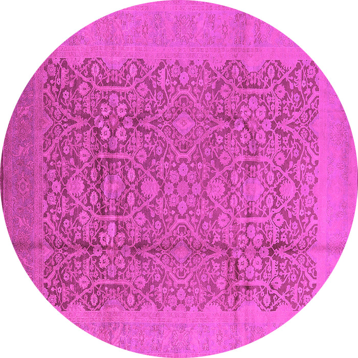 Round Oriental Pink Industrial Rug, urb3020pnk