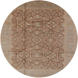 Round Machine Washable Industrial Modern Gold Brown Rug, wshurb3020