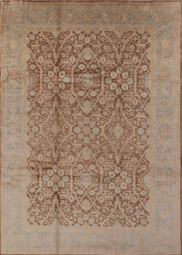 Mid-Century Modern Gold Brown Oriental Rug, urb3020