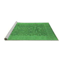 Sideview of Machine Washable Oriental Emerald Green Industrial Area Rugs, wshurb3020emgrn