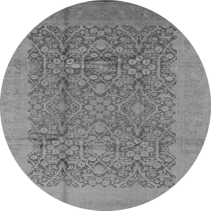 Round Oriental Gray Industrial Rug, urb3020gry