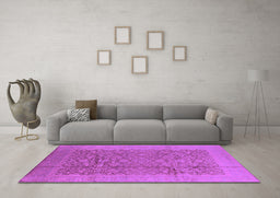 Machine Washable Oriental Purple Industrial Area Rugs in a Living Room, wshurb3020pur