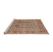 Sideview of Machine Washable Industrial Modern Chestnut Red Rug, wshurb3021