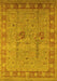 Machine Washable Oriental Yellow Industrial Rug, wshurb3021yw