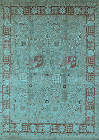 Oriental Light Blue Industrial Rug, urb3021lblu