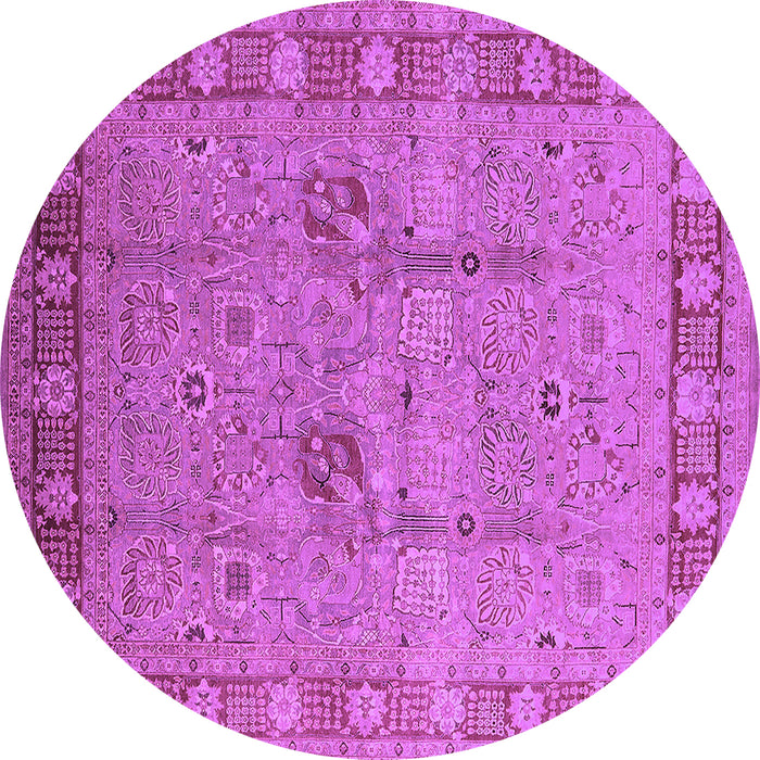 Round Machine Washable Oriental Purple Industrial Area Rugs, wshurb3021pur