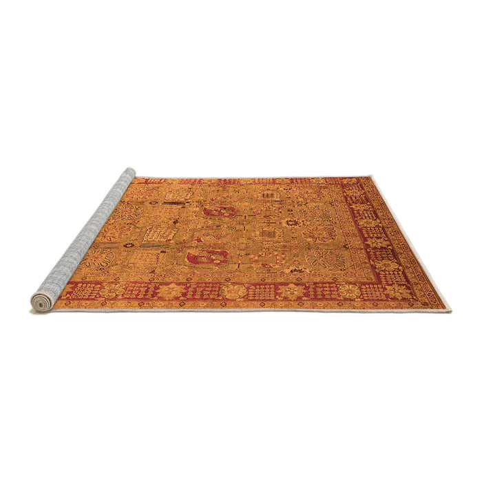 Sideview of Machine Washable Oriental Orange Industrial Area Rugs, wshurb3021org