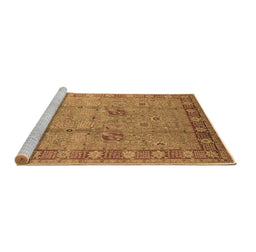 Sideview of Machine Washable Oriental Brown Industrial Rug, wshurb3021brn