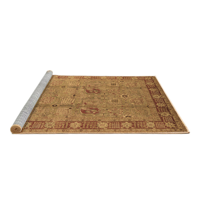 Sideview of Machine Washable Oriental Brown Industrial Rug, wshurb3021brn