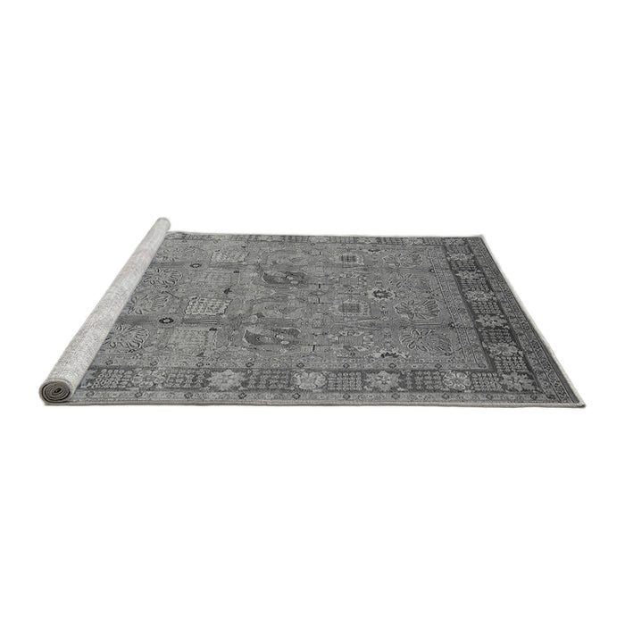 Sideview of Machine Washable Oriental Gray Industrial Rug, wshurb3021gry