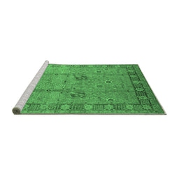 Sideview of Machine Washable Oriental Emerald Green Industrial Area Rugs, wshurb3021emgrn