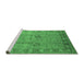 Sideview of Machine Washable Oriental Emerald Green Industrial Area Rugs, wshurb3021emgrn