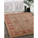 Mid-Century Modern Chestnut Red Oriental Rug in Family Room, urb3021