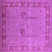 Square Machine Washable Oriental Purple Industrial Area Rugs, wshurb3021pur