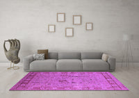 Machine Washable Oriental Purple Industrial Rug, wshurb3021pur